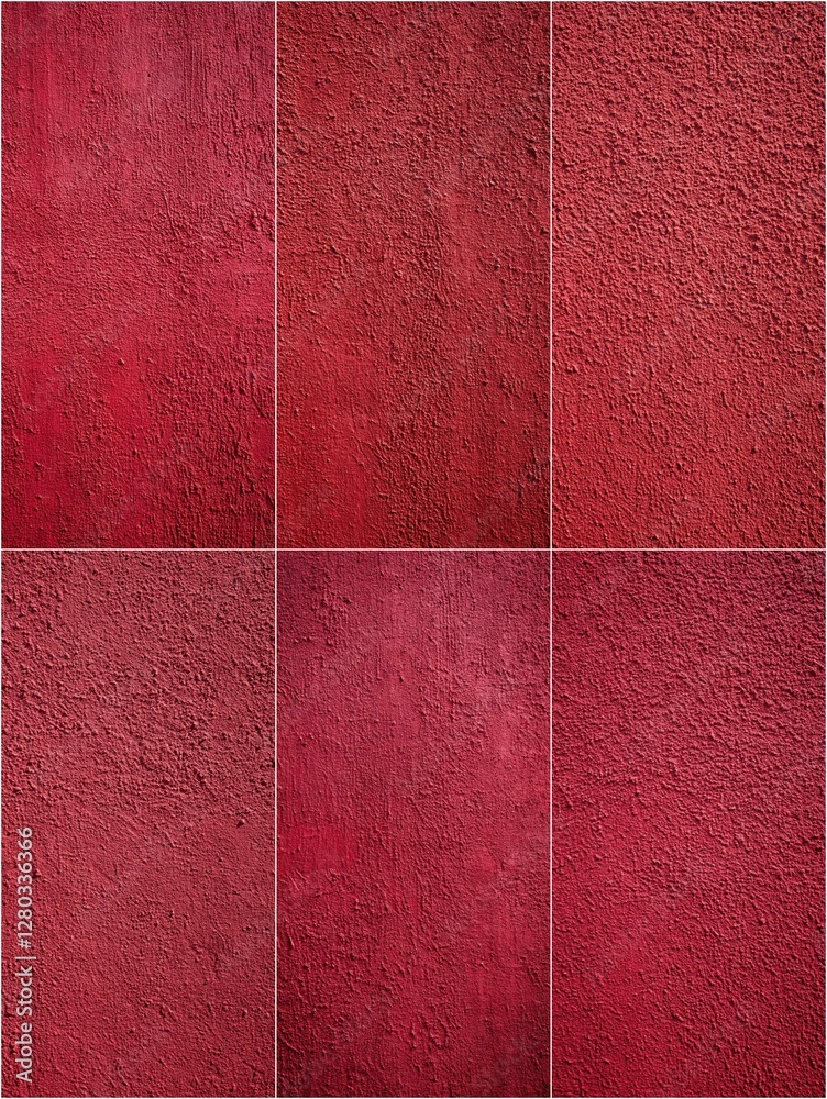 Fototapeta premium Pink wall with three different shades of pink. The wall is made of a textured material. The wall is pink and has a rough texture