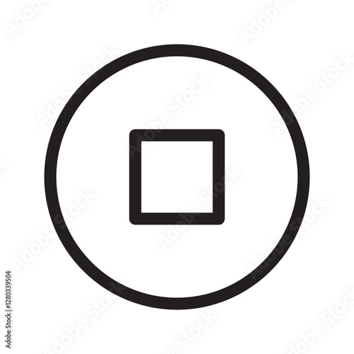 Free Download Line icon of a classic Chinese lucky coin, commonly used for wealth and prosperity symbols. - GFXLoad