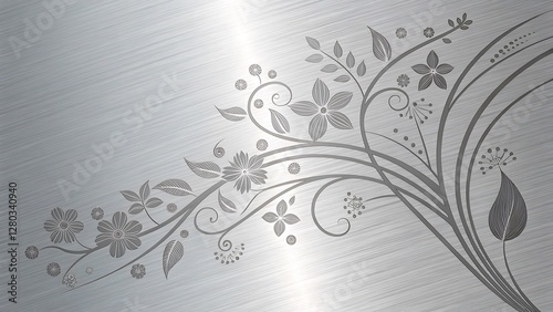 Brushed Silver Metal Texture with Subtle Linear Patterns and Soft Reflections sleek and modern brushed silver metal texture featuring fine, horizontal linear patterns that create a sense of movement  photo