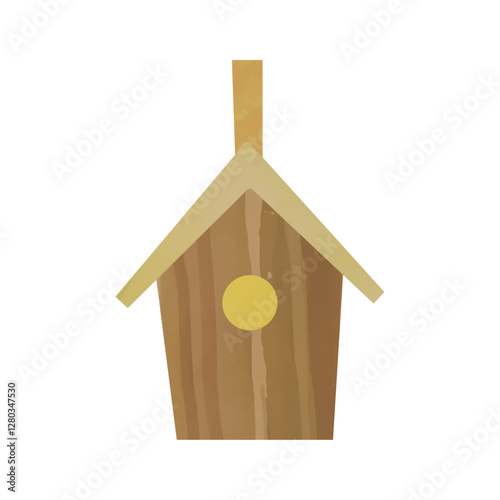Illustration of a wooden birdhouse