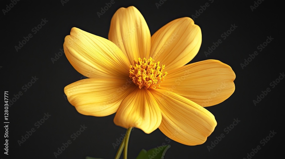 Fototapeta premium Yellow flower isolated on transparent background for bright and cheerful floral-themed visuals