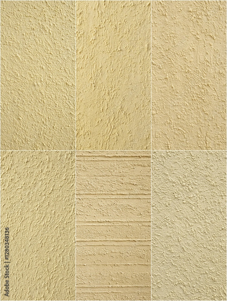 Fototapeta premium The image is a collage of different shades of beige, with a focus on the texture and patterns of the surfaces. Scene is calm and soothing, with the various shades of beige creating a sense of harmony