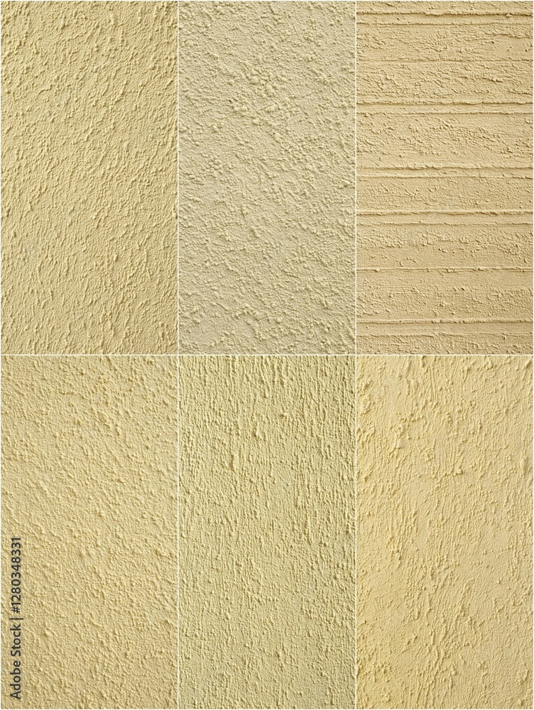 Fototapeta premium A series of different textures, all of which are beige in color. The textures are arranged in a grid, with each row and column featuring a different texture. Scene is one of calmness