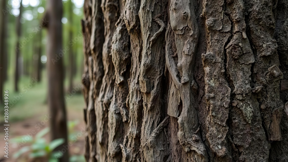 Close up view of weathered bark on ancient tree, revealing intricate textures and unique patterns, environment, rough, wood Close up view of weathered bark on ancient tree, revealing intricate textures and unique patterns, environment, rough, wood
