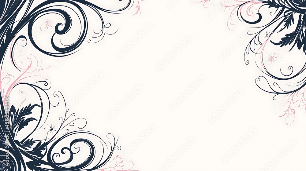 Elegant Swirling Floral Corner Design Frame Elegant Swirling Floral Corner Design Frame