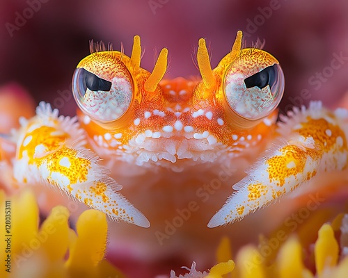 Coral Reef Crab Close-up, Underwater Macro photo