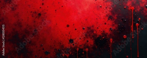 Bloody abstract grunge horror painting Red, black textures, splatters, evil , bloodshed, grim