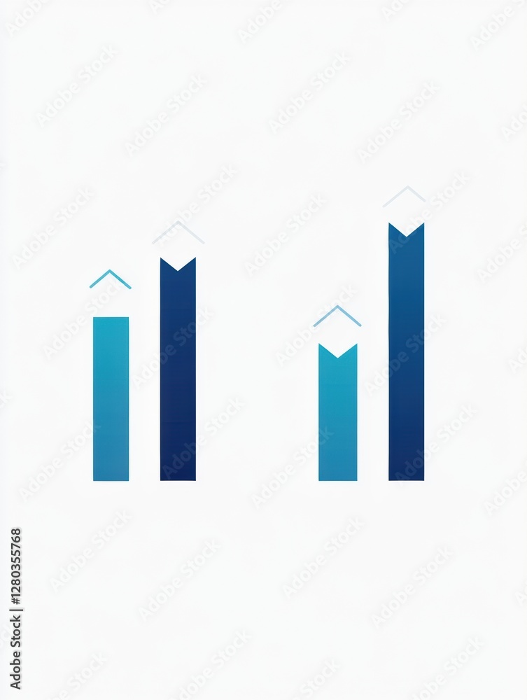 Before and after bar chart illustrating low sales transitioning to exponential growth in a corporate design. Generative AI Before and after bar chart illustrating low sales transitioning to exponential growth in a corporate design. Generative AI