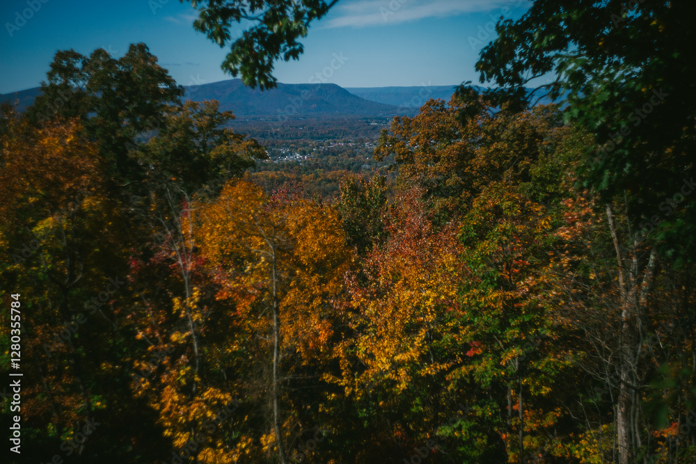 Overlook of the Blue Ridge Mountains in the Fall Season Overlook of the Blue Ridge Mountains in the Fall Season