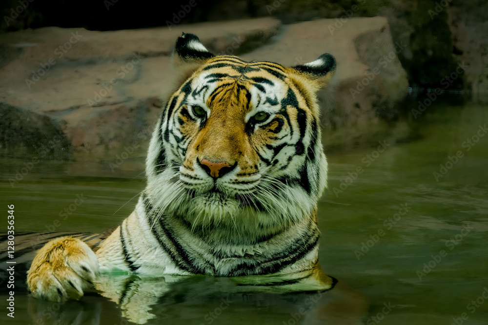 Portrait closeup of the Bengal tiger Portrait closeup of the Bengal tiger
