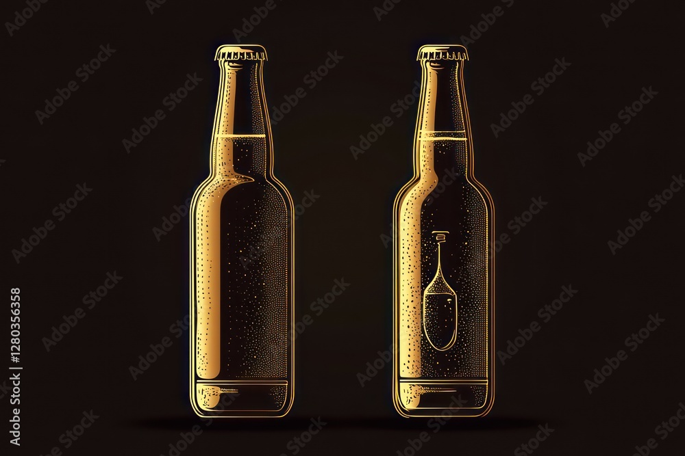 Fototapeta premium A sleek and modern beer vector with a combination of line and solid design, enhancing a refined craft beer concept