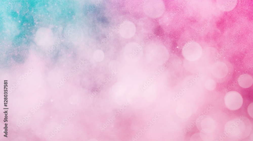 Fototapeta premium Pink teal bokeh lights abstract background texture