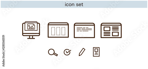 Webdesign workflow icons Pixel perfect. Design, Graphic, responsive,ビジネス, アイコン, 検索, 分析, マーケティング　お問い合わせアイコンセット, 通販, コンサルティング, マーケター, ￥, 鉛筆, スマホ, ボイスレコーダー, チェックマーク, ググる, グラフ, 線グラフ, 業績, ベクター, ウェブ, サイン, イ