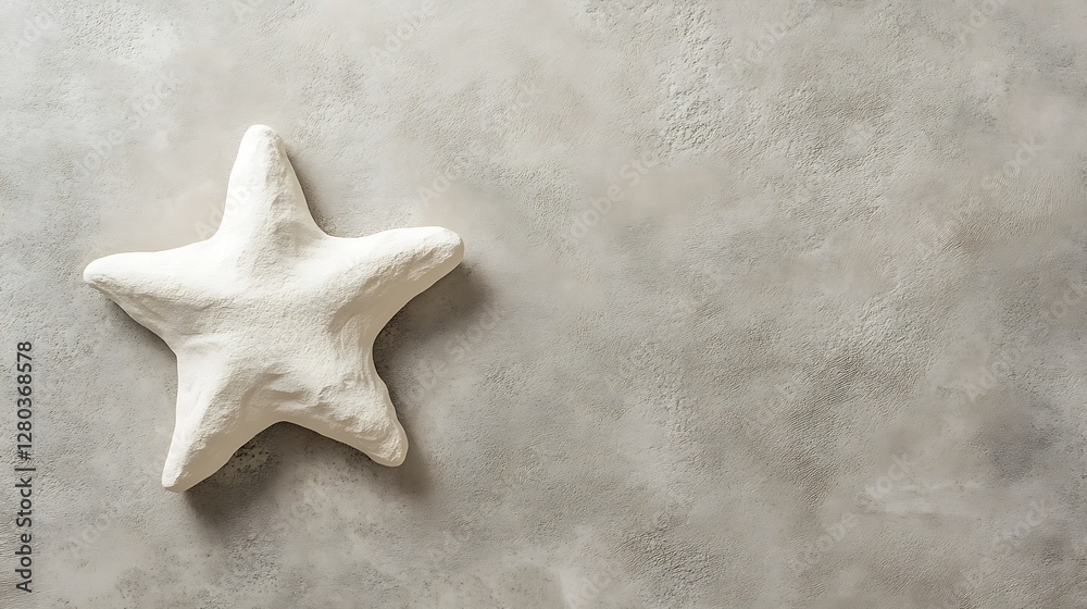 White Starfish on Grey Textured Background White Starfish on Grey Textured Background