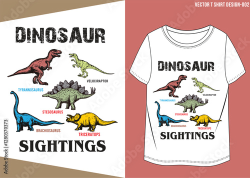 TRENDY DINOSAUR SHITINGS PRINT T SHIRT