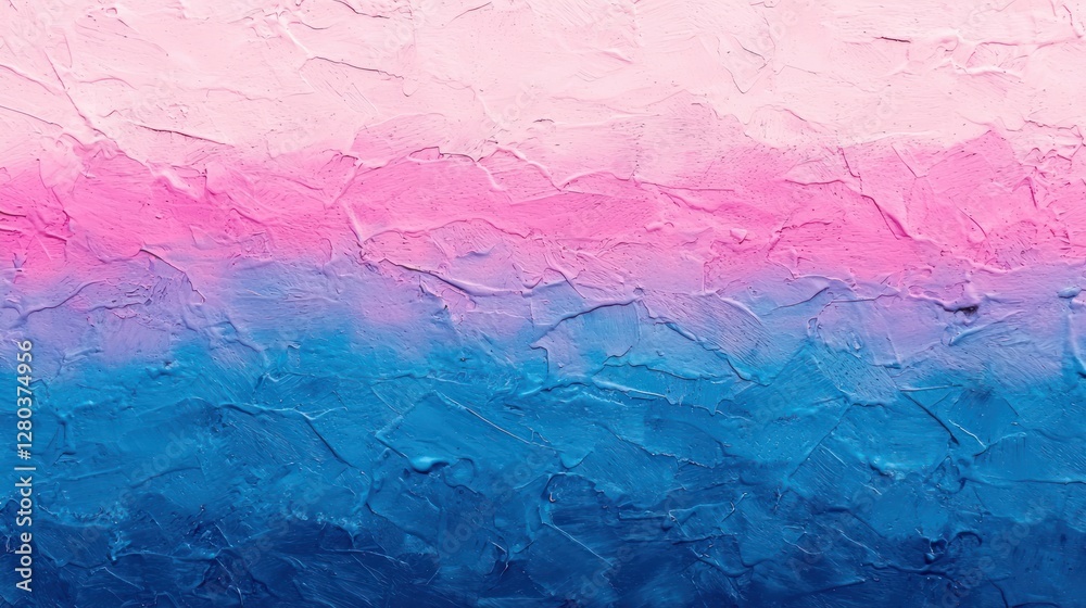 Fototapeta premium A vibrant ombre design on a painted wall, transitioning from blue to pink.
