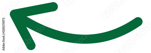 Round curl long arrow. Thin arrow curled symbol icon. Arrow swish sign.	