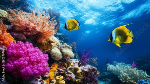 Wallpaper Mural Vibrant Underwater Coral Reef Scene with Colorful Tropical Fish Torontodigital.ca