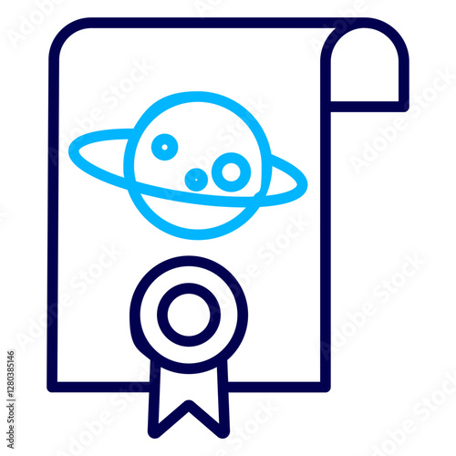 astrophysics document Outline Color icon