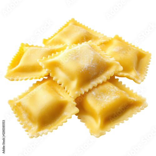 Delicious Ravioli Pasta Dish on transparent background. photo