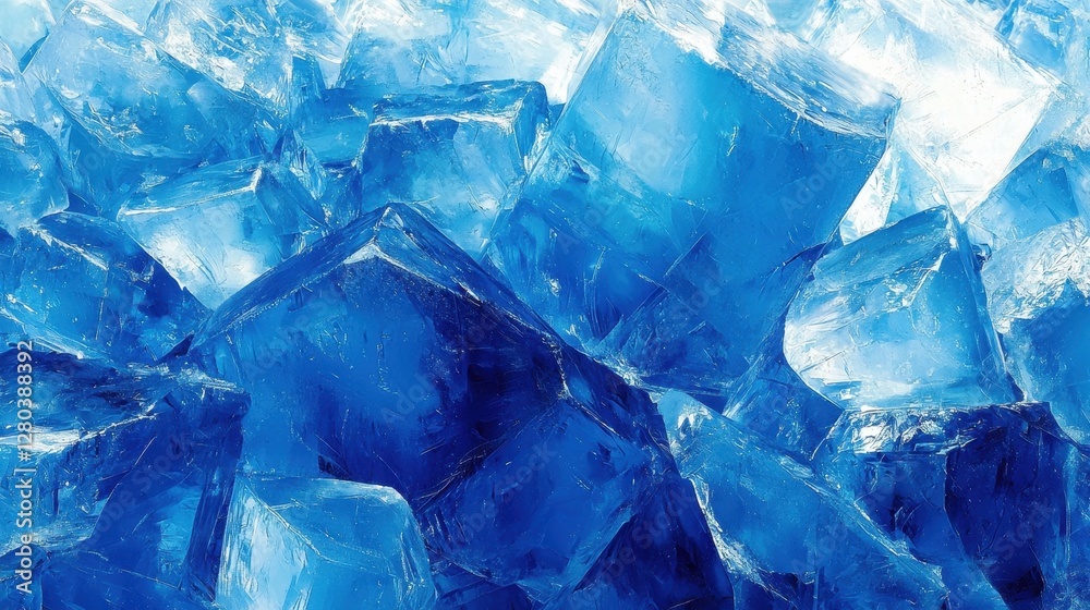 Obraz premium Stunning Blue Ice Cubes Background