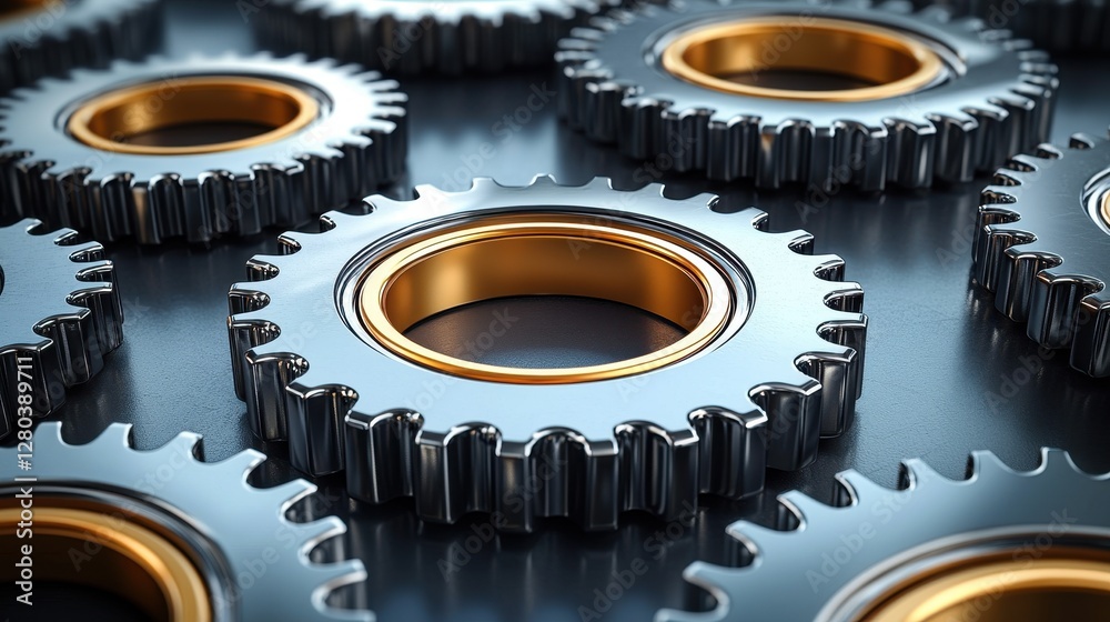 Intricate Gears A Close-Up Perspective Intricate Gears A Close-Up Perspective