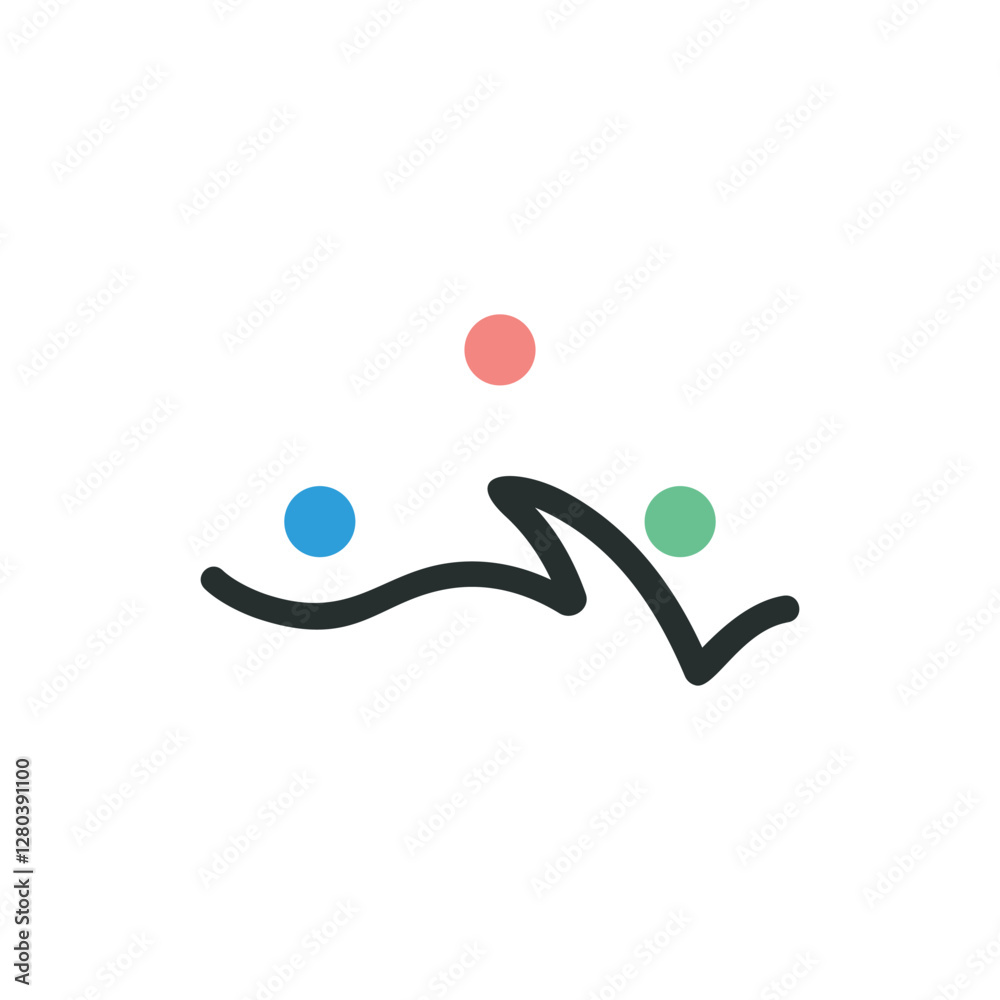 Triathlon activity line art logo - swimming, cycling, running. Sports logo Triathlon activity line art logo - swimming, cycling, running. Sports logo