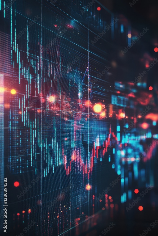Fototapeta premium Stock Market Business Finance and Forex Trends: Analyzing Data for Strategic Investment Decisions