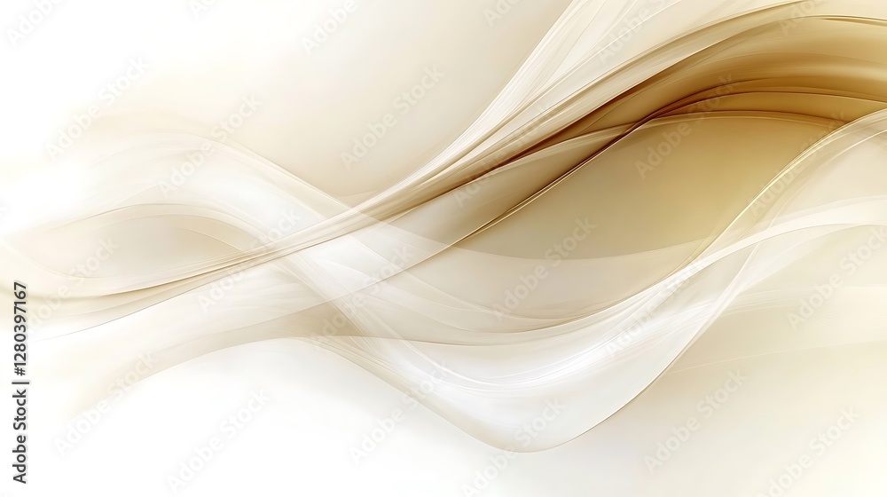 Obraz premium Abstract Beige and Brown Swirling Wave Design