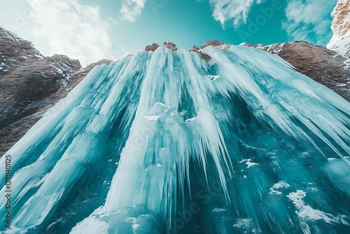 Frozen Waterfall, Mountain, Winter, Ice, Landscape photo