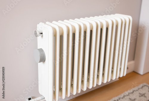 Wallpaper Mural white central heating radiator, home heating and temperature control concept Torontodigital.ca