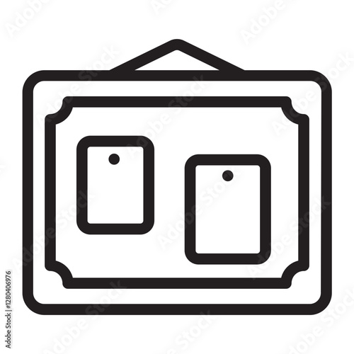 bulletin board line icon