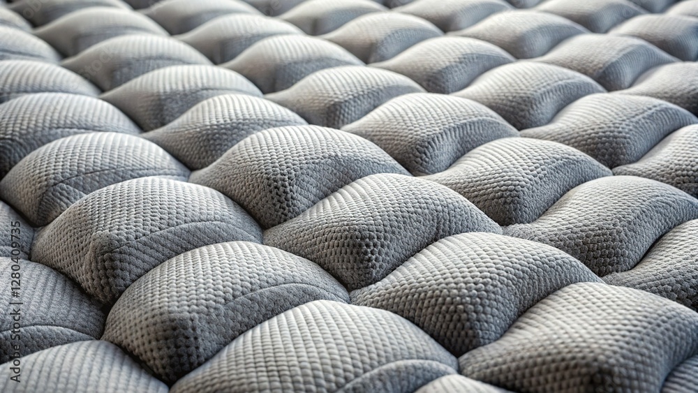 Obraz premium Close-up Gray Mattress Texture: Abstract Fabric Background Pattern