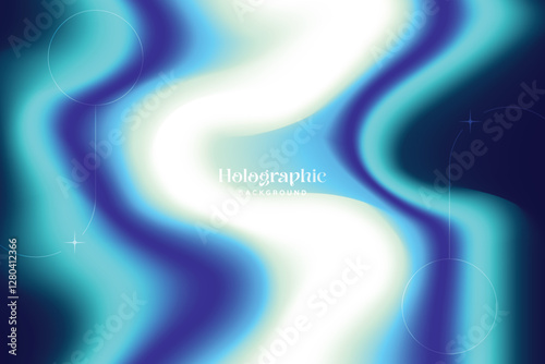 Holographic Dreamscapes Abstract Iridescence Holo Background Pastel Gradient. Trendy Modern Design Gradient Futuristic Iridescent Background