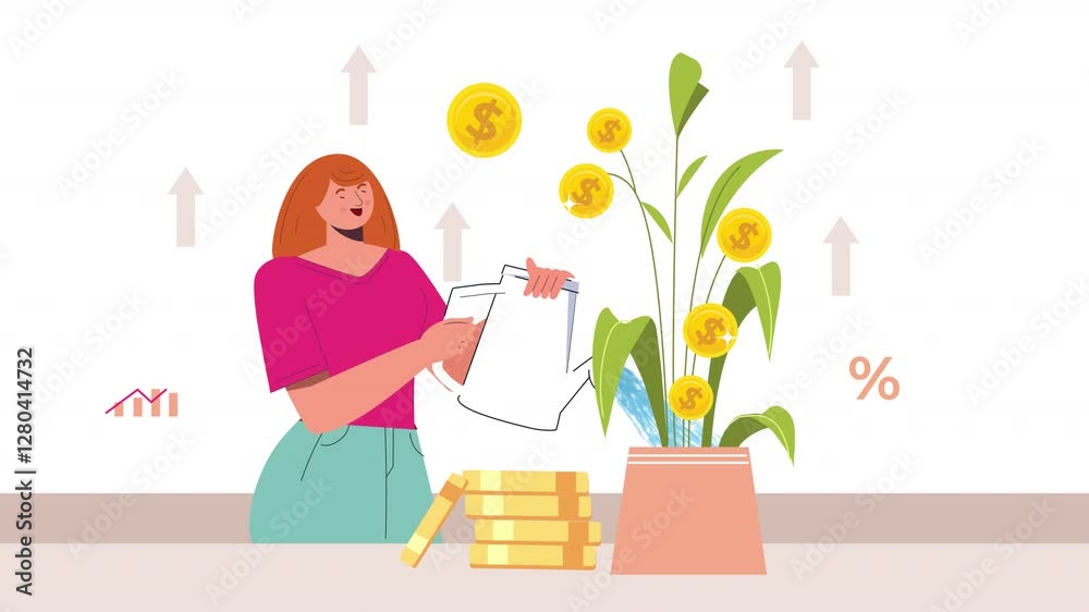 Vector scene animation showcasing the dynamics of the stock market, with characters trading stocks, observing market trends, and making investment decisions in a fast-paced environment.