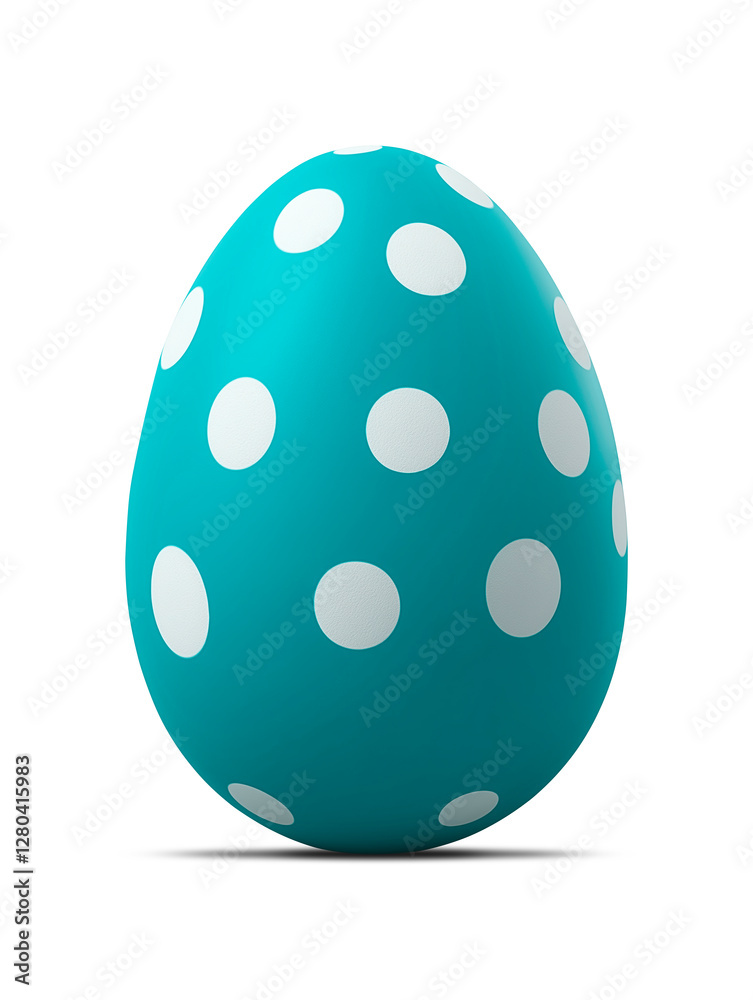 Turquoise dotted Easter egg, hand-painted Easter egg with shadow png image Turquoise dotted Easter egg, hand-painted Easter egg with shadow png image