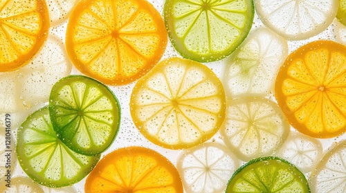 Wallpaper Mural Citrus Slices in Sparkling Water: A Refreshing Image Torontodigital.ca