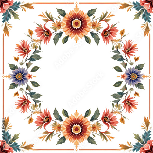 Wallpaper Mural Floral Wreath Frame: Watercolor Flowers isolated on transparent background Torontodigital.ca