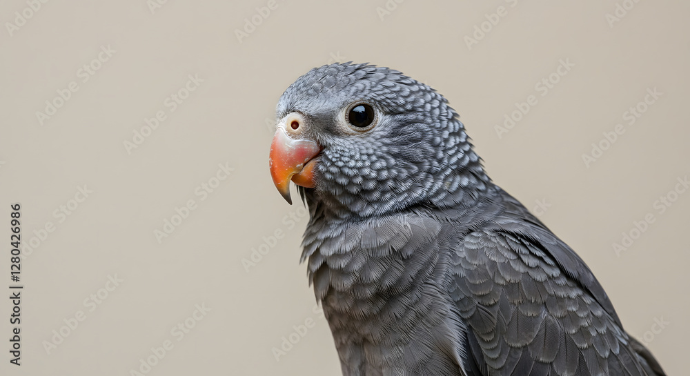 Naklejka premium Captivating close-up of a Timneh grey parrot's distinctive feather pattern