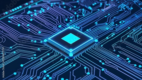 Wallpaper Mural Intricate Circuit Board Design with Complex Interconnected Lines and Nodes Torontodigital.ca