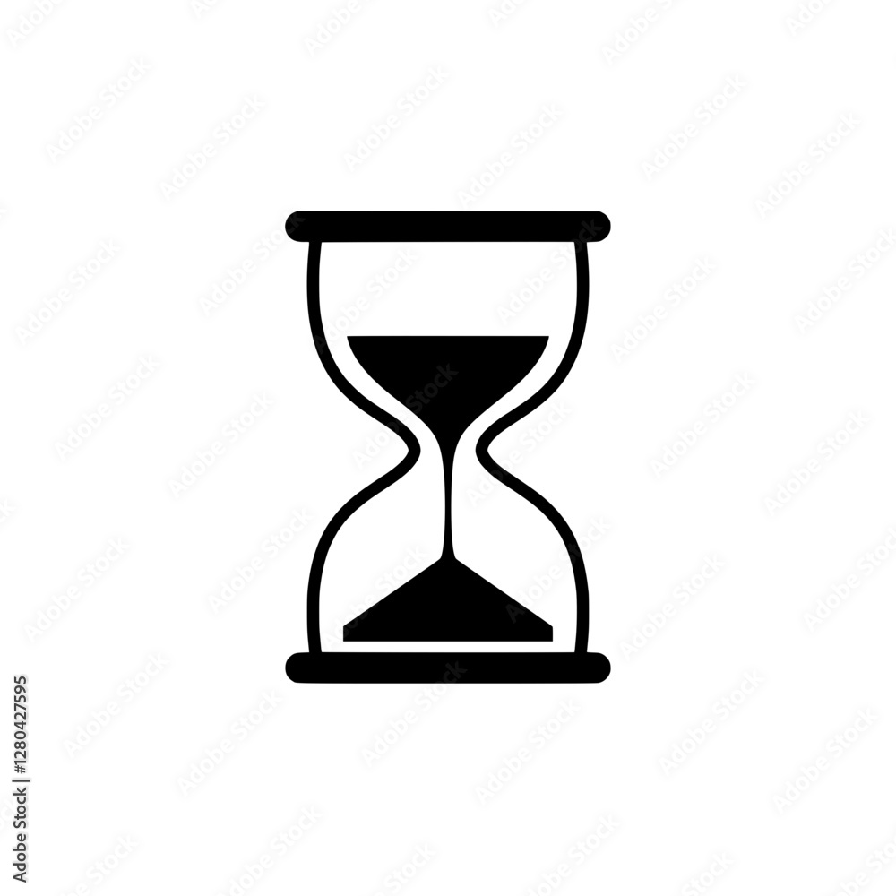 Hourglass in Silhouette: The timeless symbol of the hourglass in elegant silhouette, embodies time's passage, urgency, and the fleeting nature of moments. A visual reminder of deadlines, planning. Hourglass in Silhouette: The timeless symbol of the hourglass in elegant silhouette, embodies time's passage, urgency, and the fleeting nature of moments. A visual reminder of deadlines, planning.