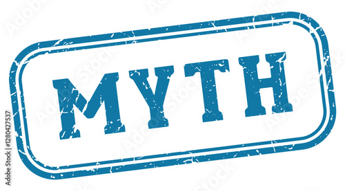 myth stamp. myth rectangular stamp on white background