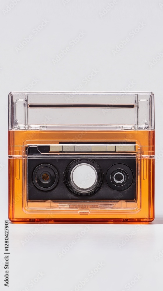 Fototapeta premium Vintage Orange Data Cassette Tape