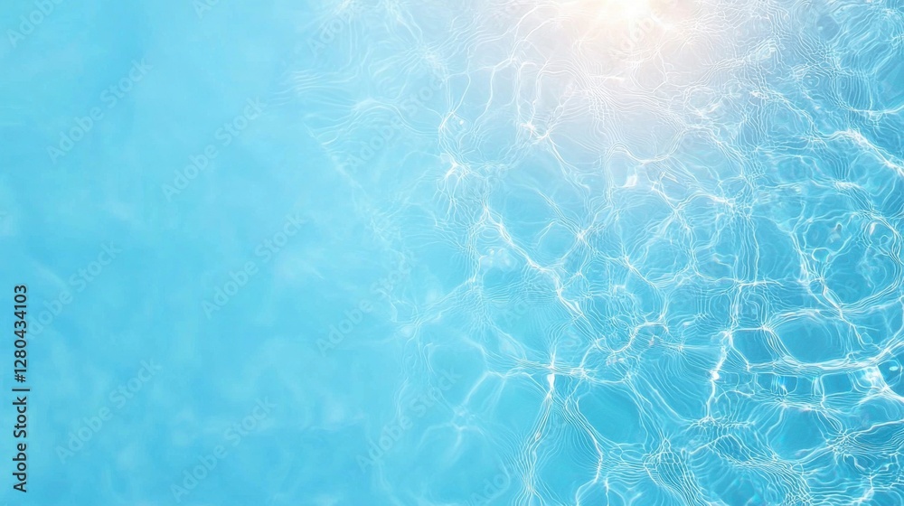 Fototapeta premium Transparent Seamless Water Overlay with Subtle Ripples and Light Reflections in Aqua Blue