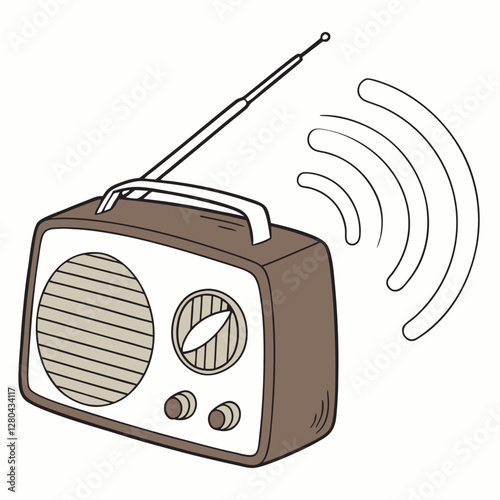 retro radio vector illustration