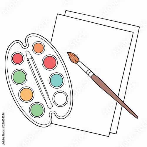 artist palette with brushes
