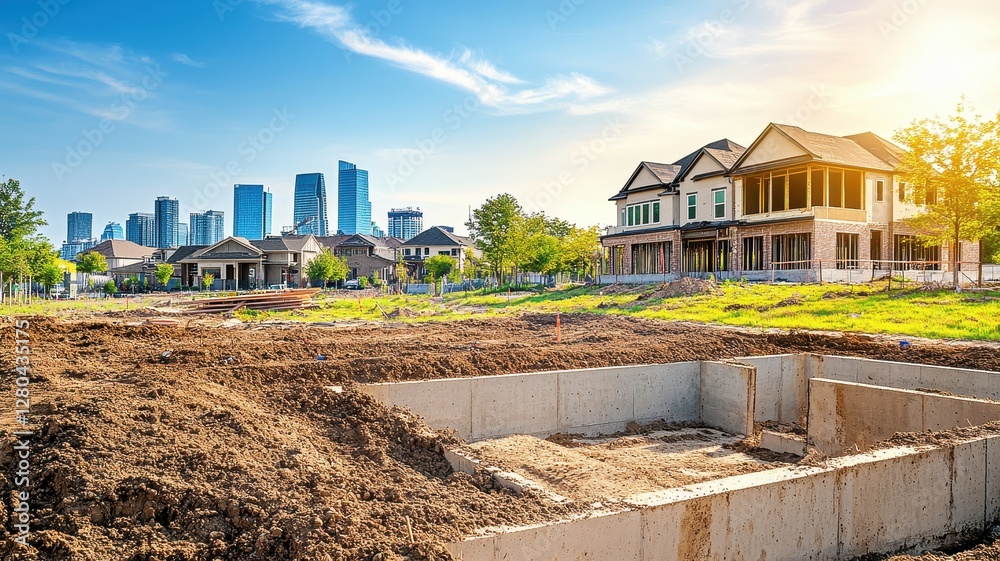 Luxury Suburban Homes in Early Construction: A Vision of Modern Living and Elegance in Development Luxury Suburban Homes in Early Construction: A Vision of Modern Living and Elegance in Development