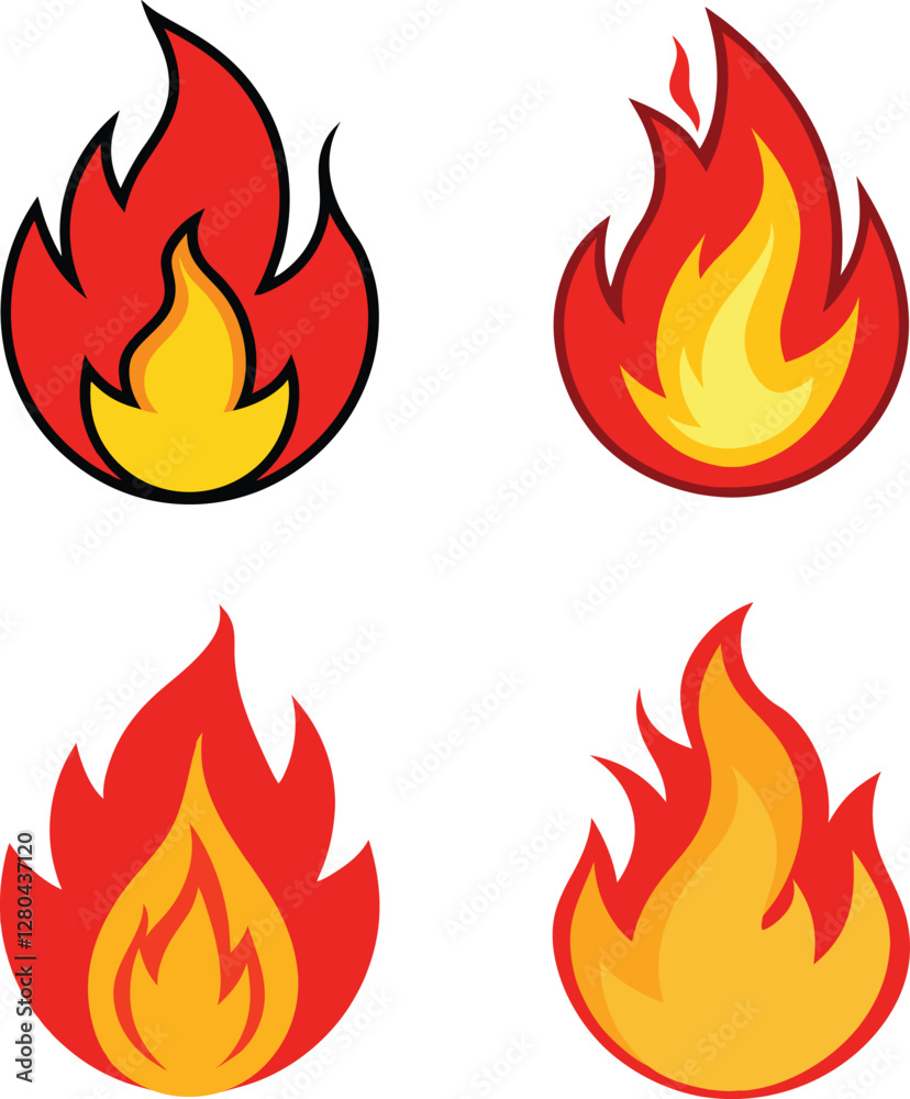 Hot fire flame icon clipart set. campfire and bonfire flames symbols pack . Set of bright burning flame and bonfire icons and logo design elements. Collection of simple fire warning signs . Hot fire flame icon clipart set. campfire and bonfire flames symbols pack . Set of bright burning flame and bonfire icons and logo design elements. Collection of simple fire warning signs .