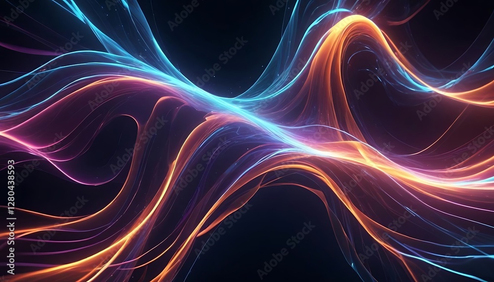 Obraz premium Colorful wave with orange and blue colors