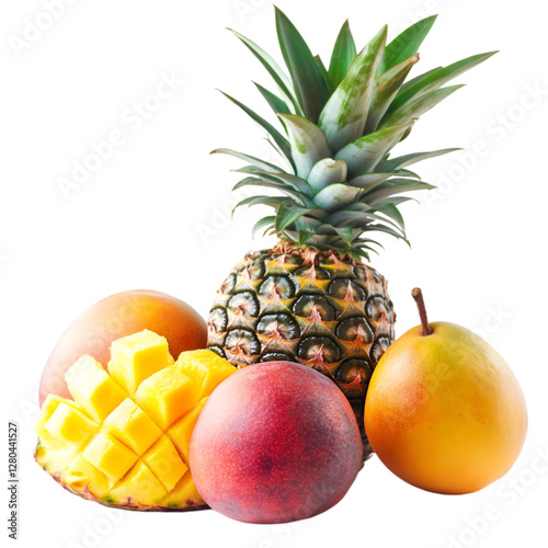 Harvesting tropical fruits exotic marketplace photo collection bright environment close-up mangoes and more